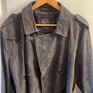 Zara Suede Leather trench coat